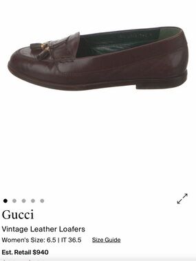 Vintage Gucci Brown Leather Tassel Loafers